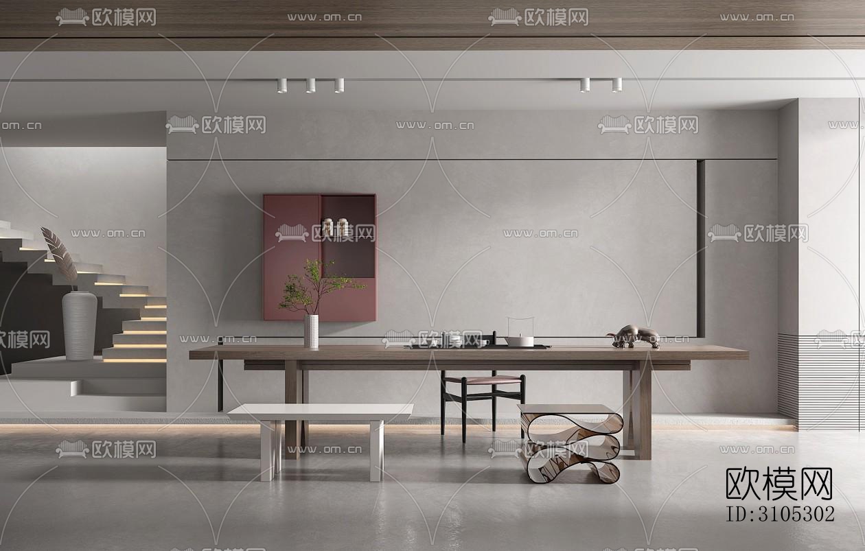 现代茶室效果图下载（渲染图1）