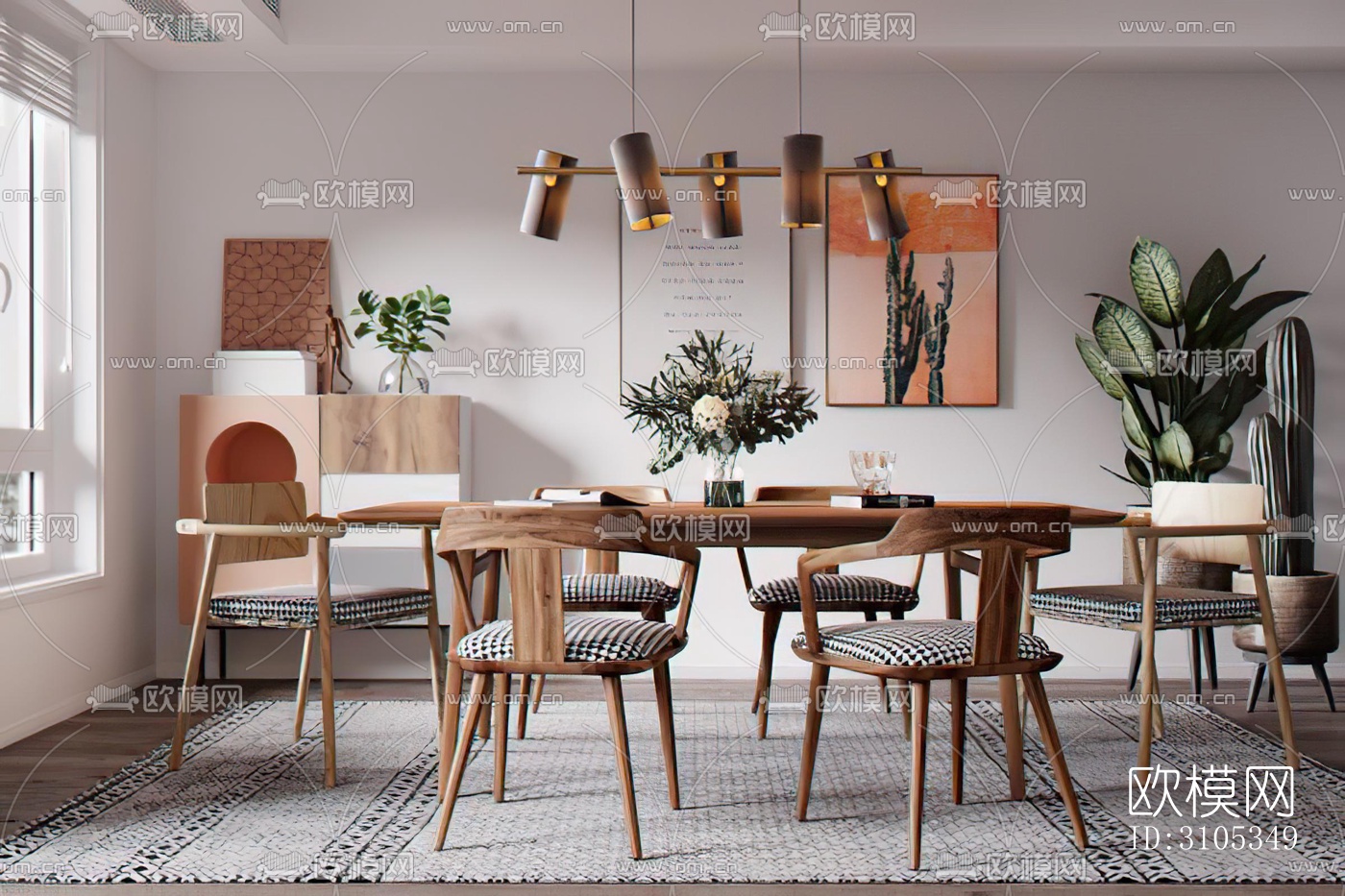 北欧餐厅效果图下载（渲染图1）