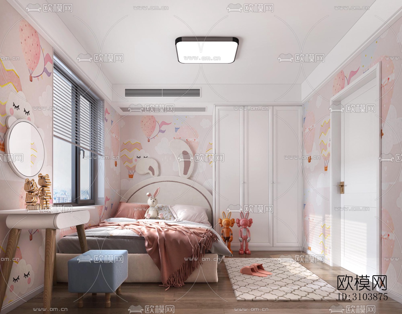 北欧儿童房效果图下载（渲染图4）