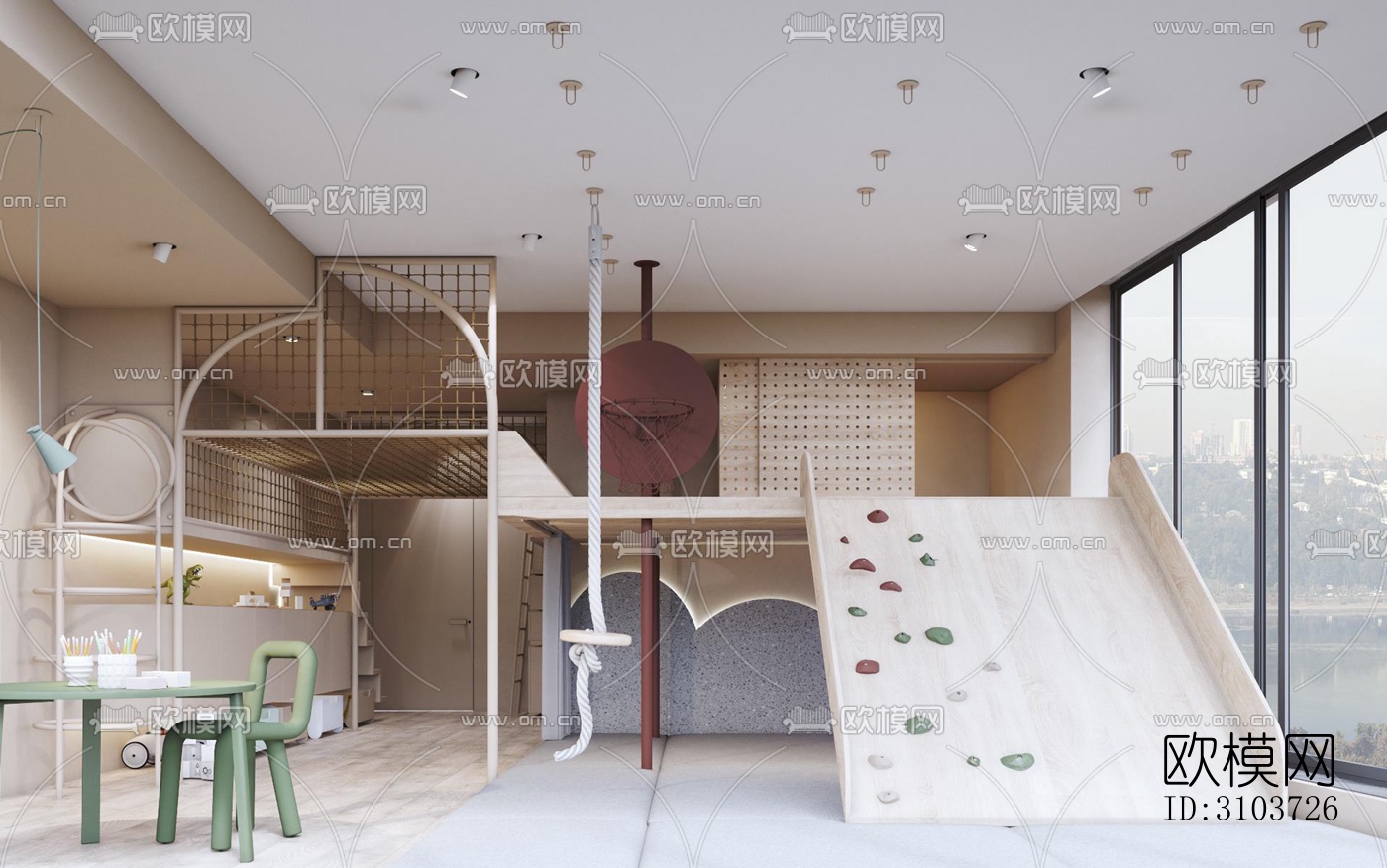 北欧儿童房效果图下载（渲染图5）