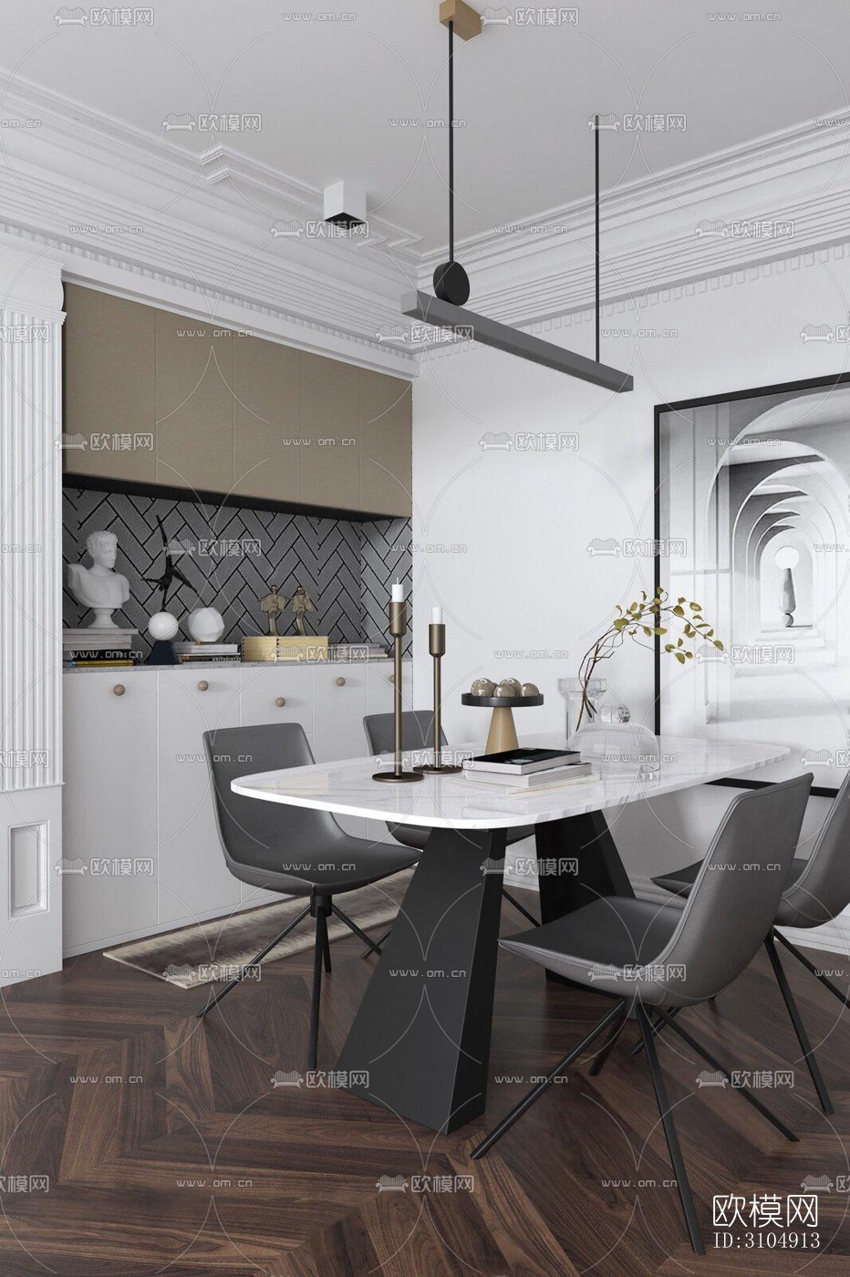 欧式厨房效果图下载（渲染图1）