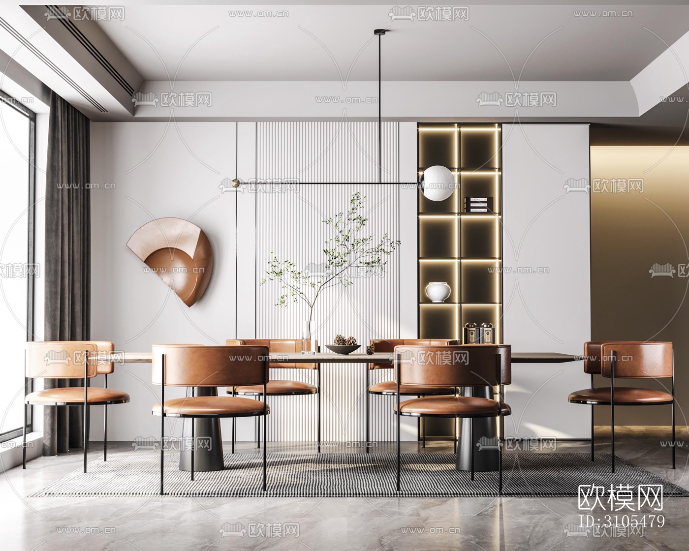 现代餐厅效果图下载（渲染图5）