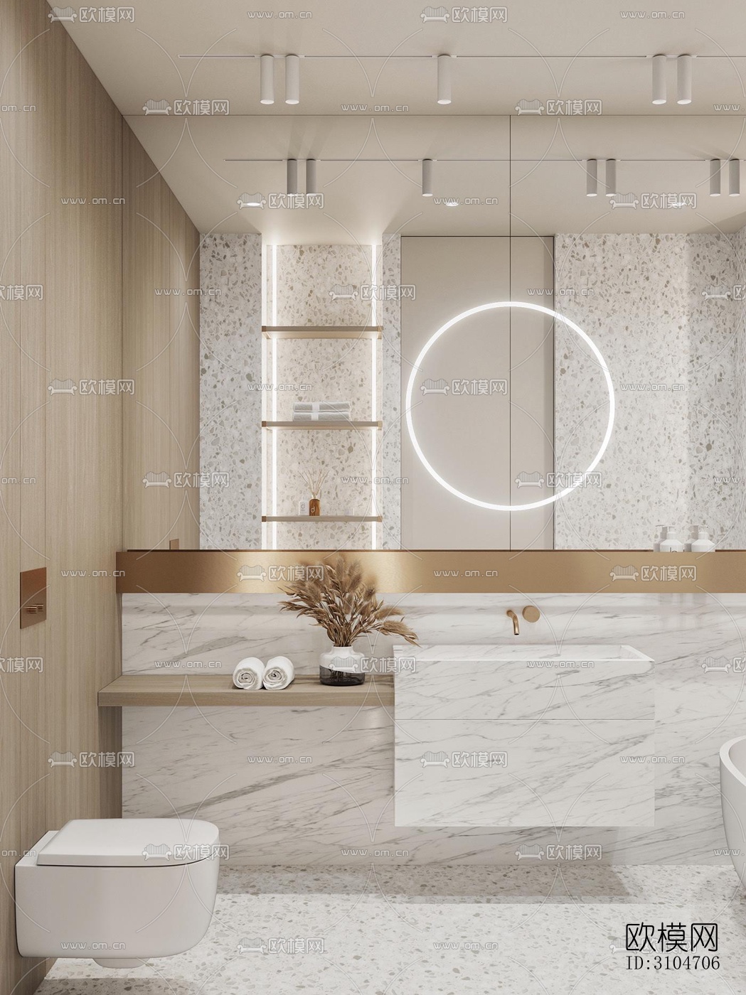 现代卫生间效果图下载（渲染图2）
