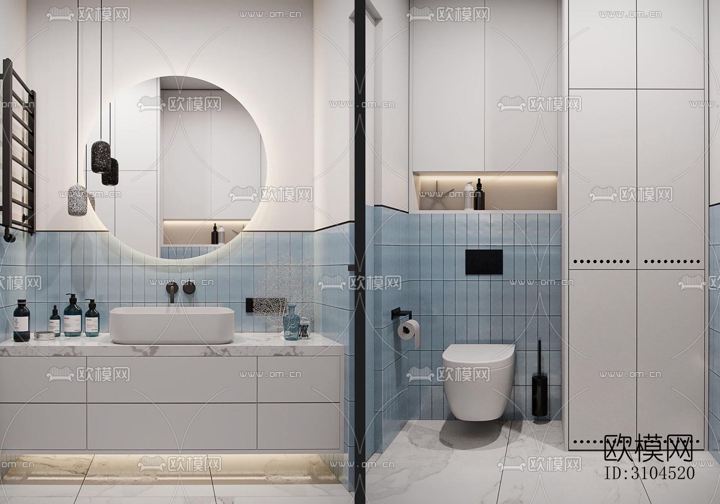 北欧卫生间效果图下载（渲染图5）