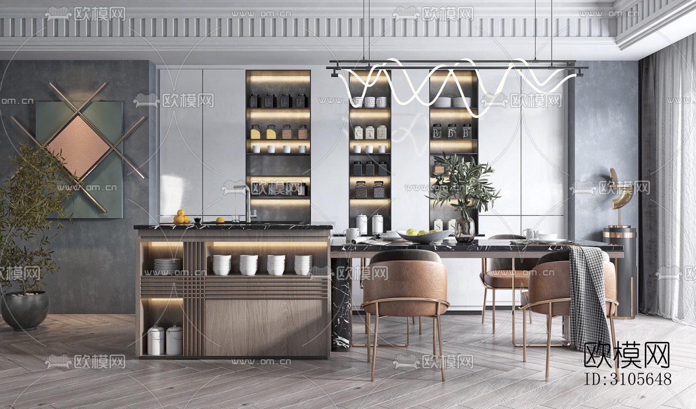 现代餐厅效果图下载（渲染图4）