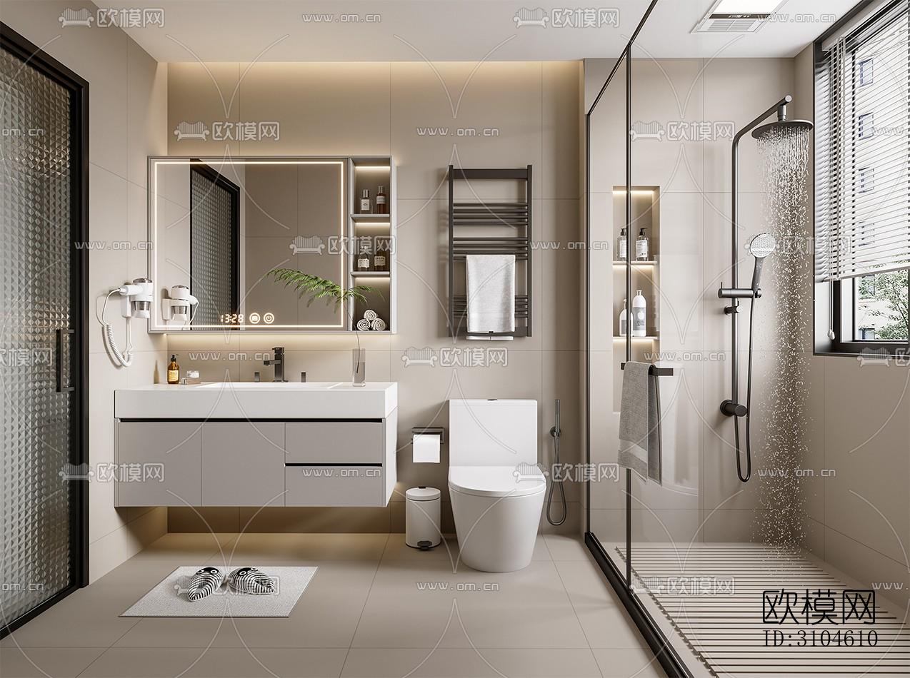 现代卫生间效果图下载（渲染图5）