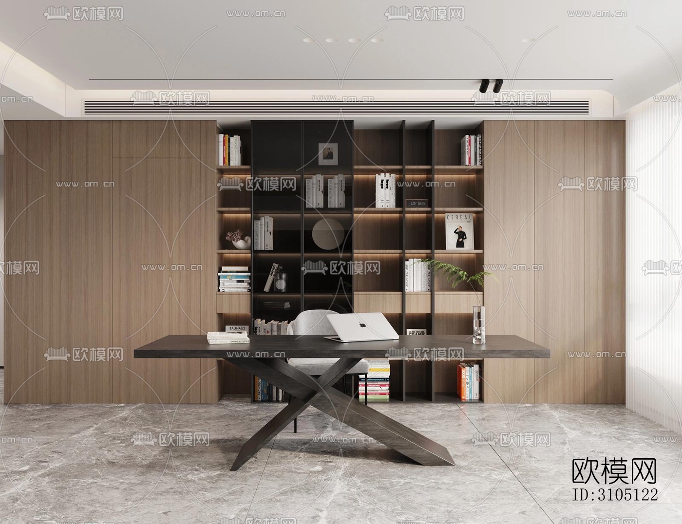 现代平层效果图下载（渲染图4）