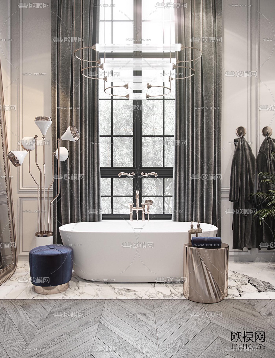 法式卫生间效果图下载（渲染图4）