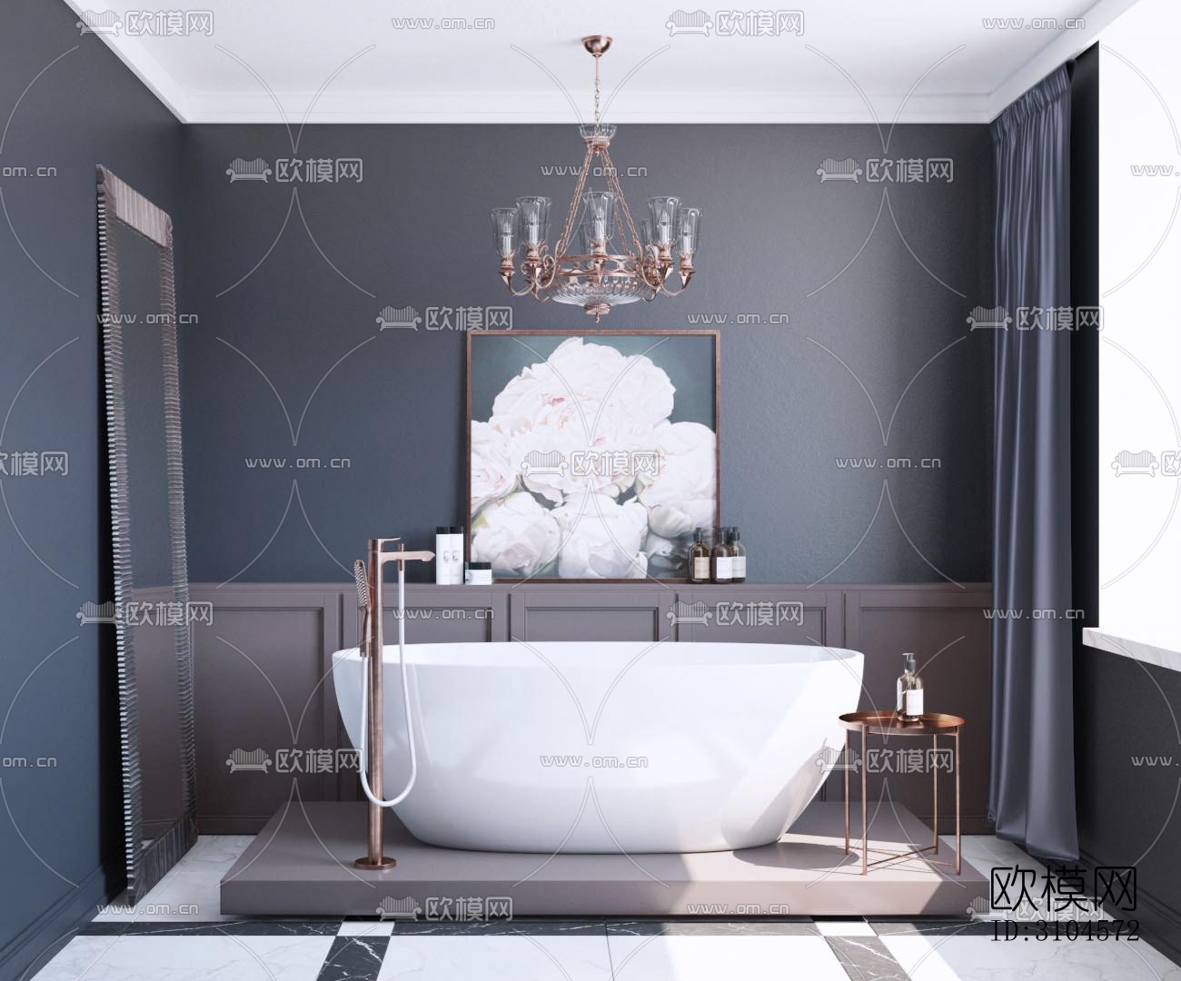 法式卫生间效果图下载（渲染图5）