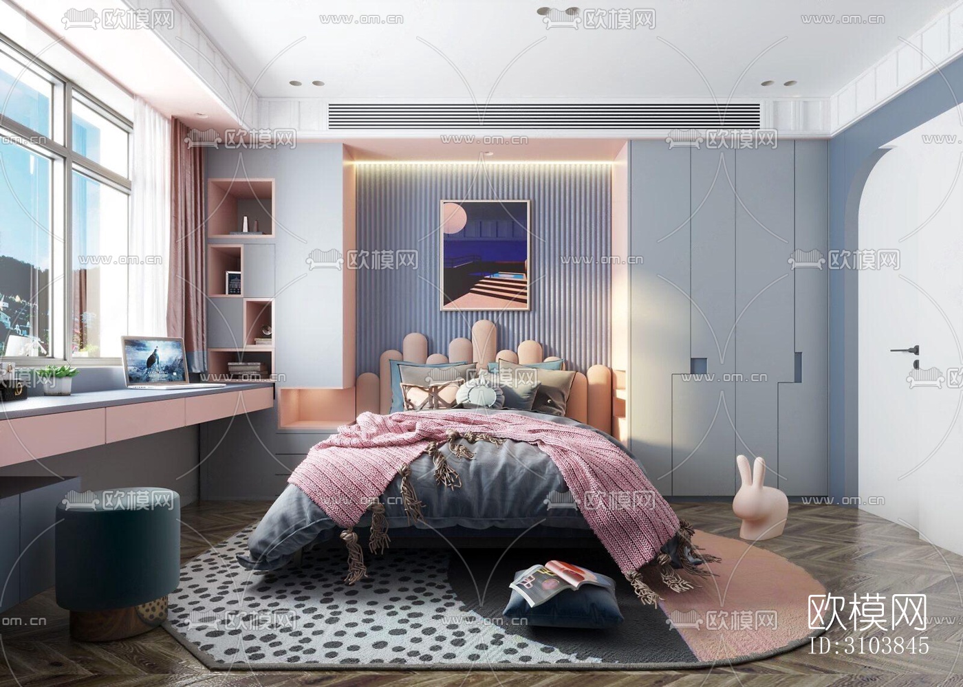 北欧儿童房效果图下载（渲染图3）