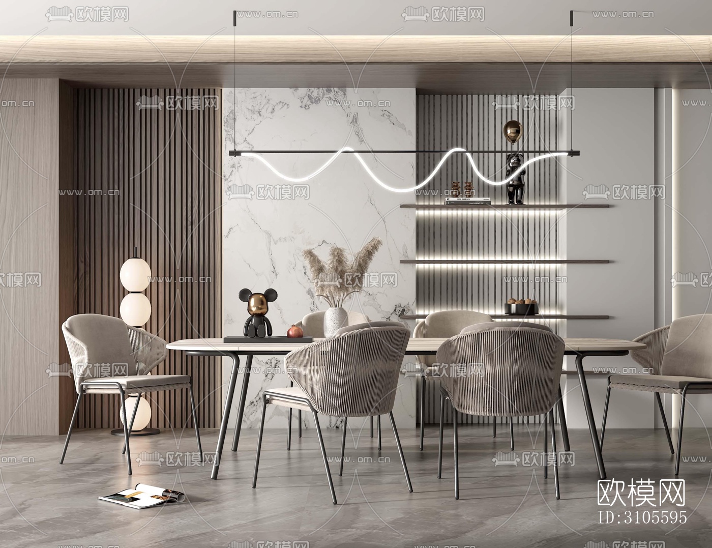 现代餐厅效果图下载（渲染图3）