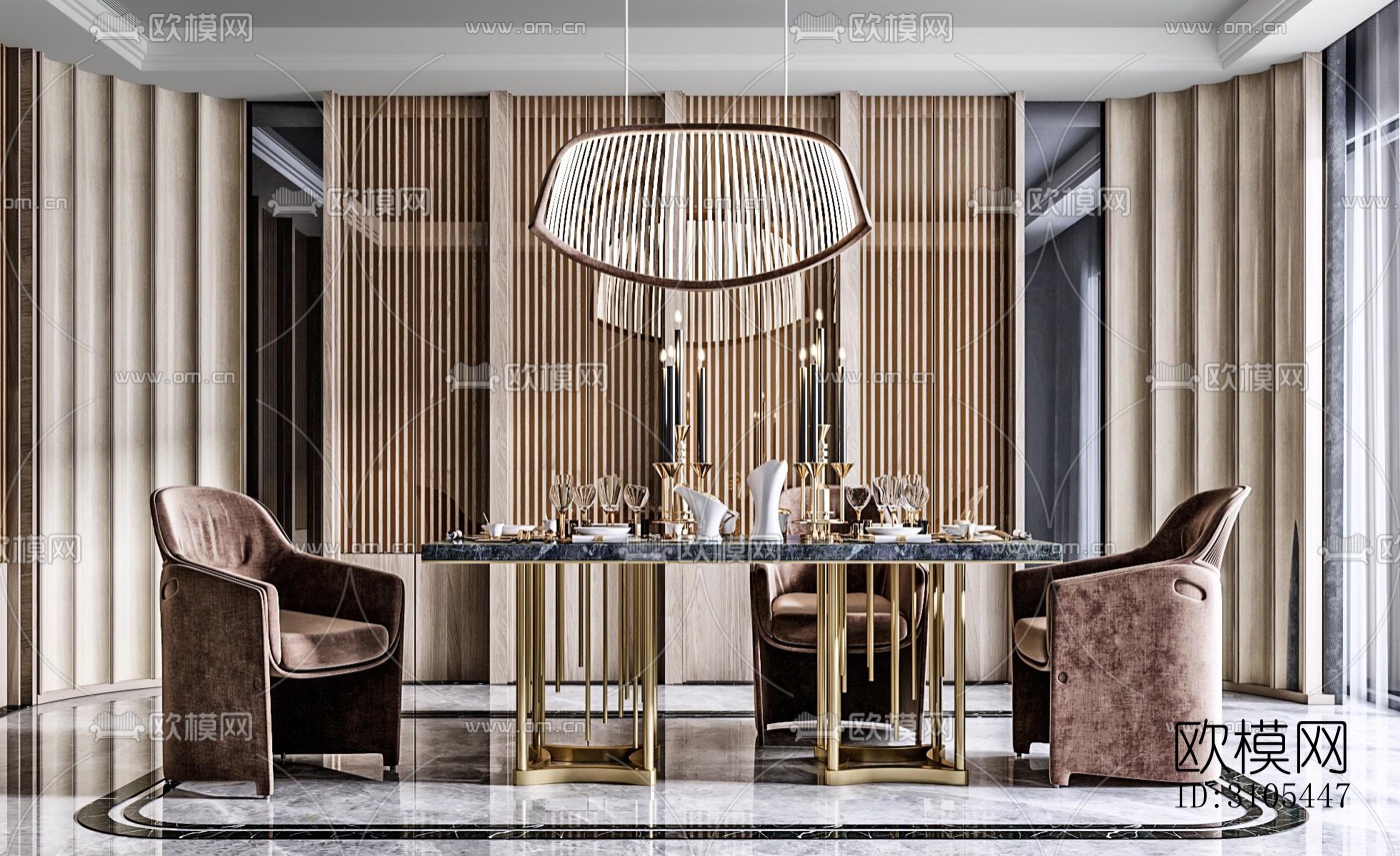 现代餐厅效果图下载（渲染图1）