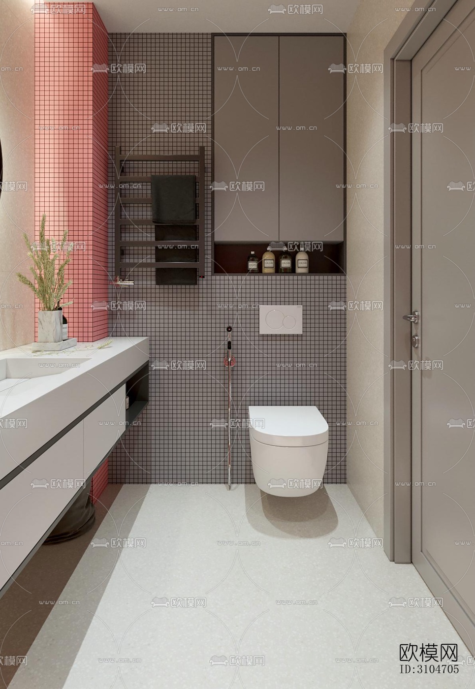 现代卫生间效果图下载（渲染图4）