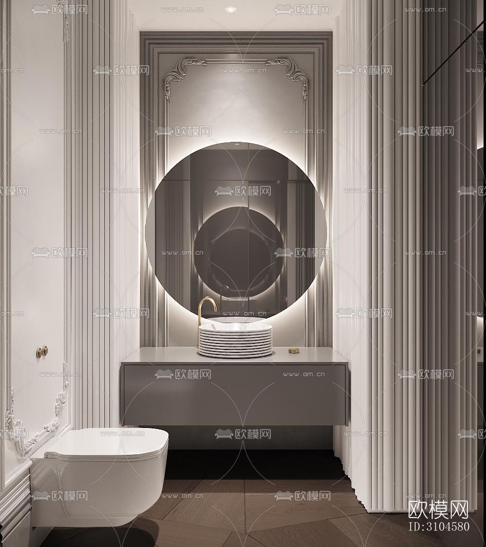 法式卫生间效果图下载（渲染图5）