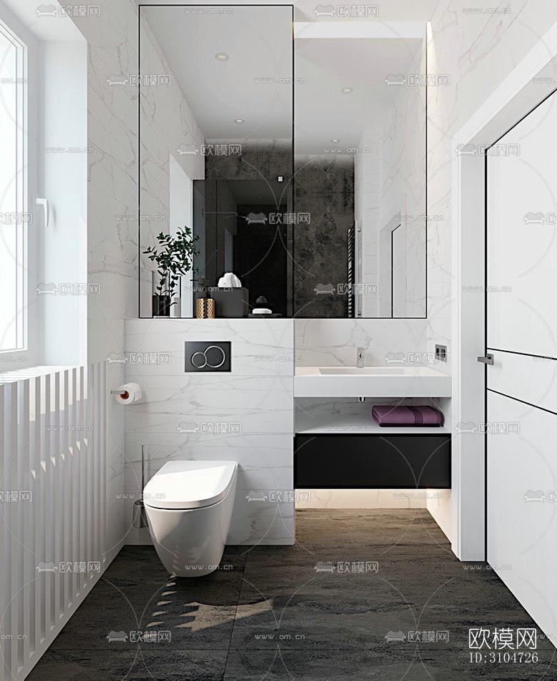 现代卫生间效果图下载（渲染图4）