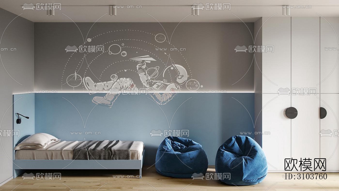 北欧儿童房效果图下载（渲染图5）