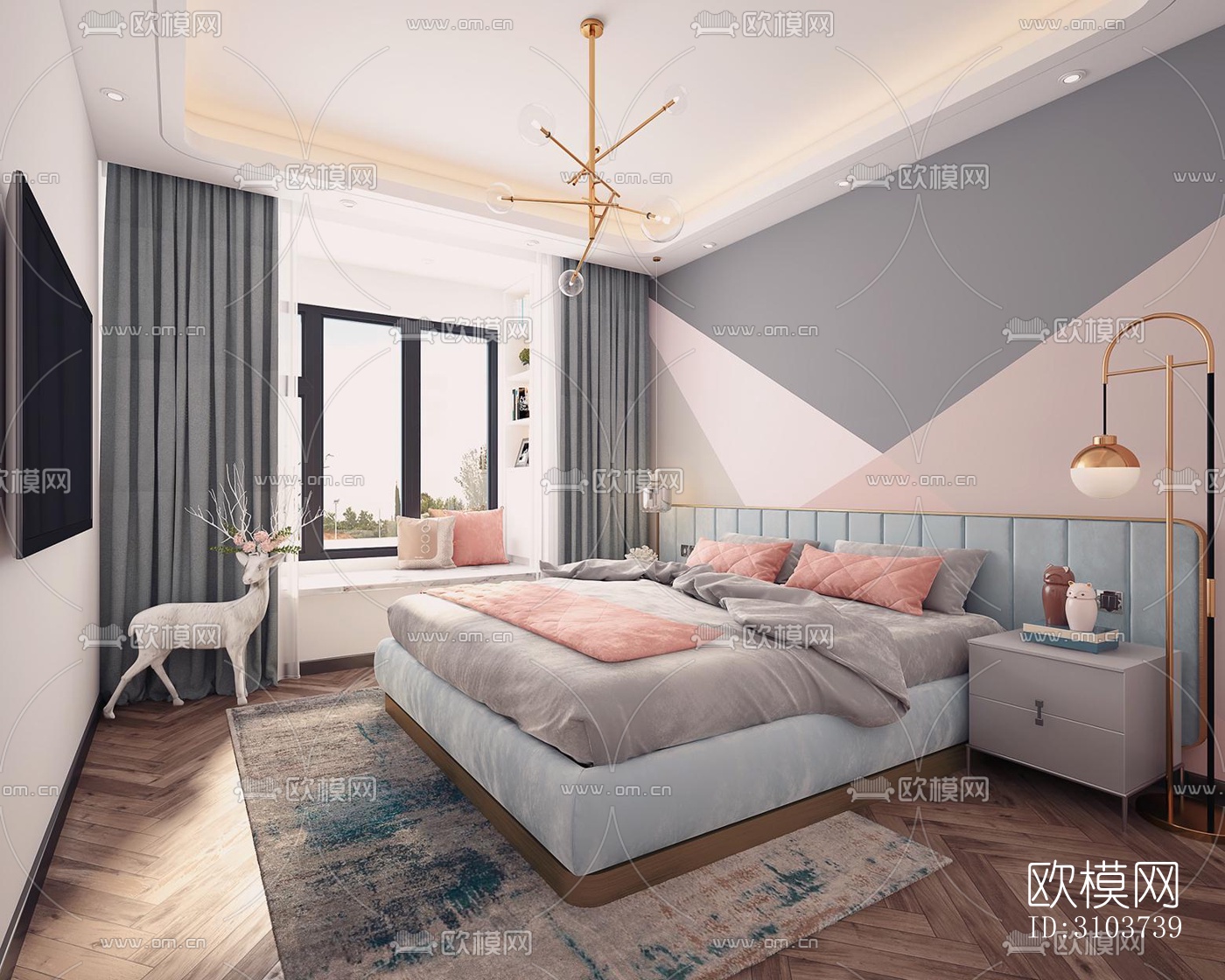 北欧儿童房效果图下载（渲染图3）