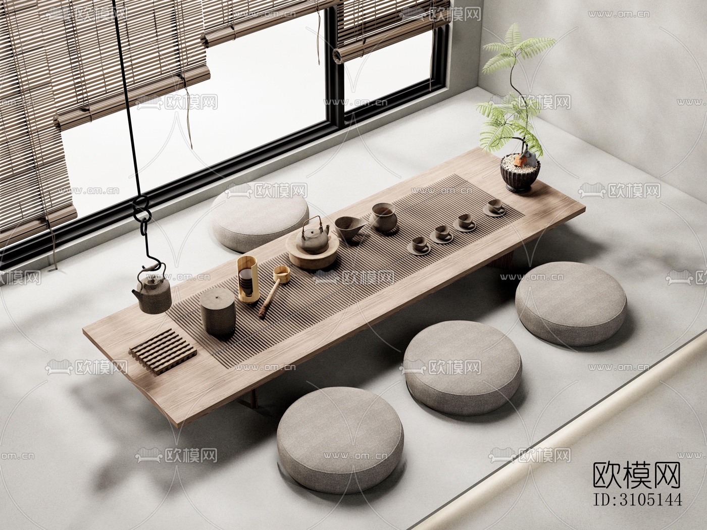 中式茶室效果图下载（渲染图5）