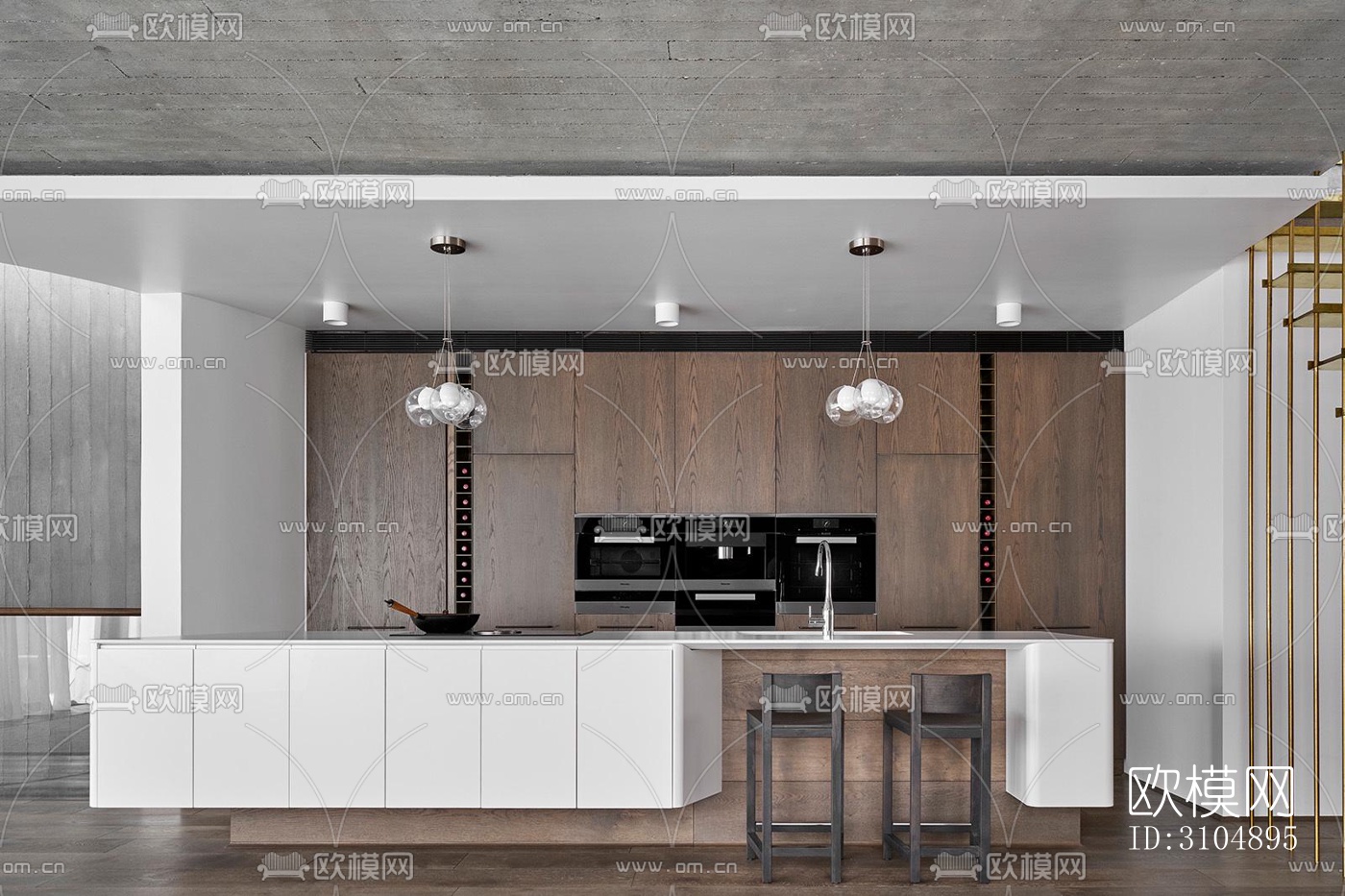 日式厨房效果图下载（渲染图4）