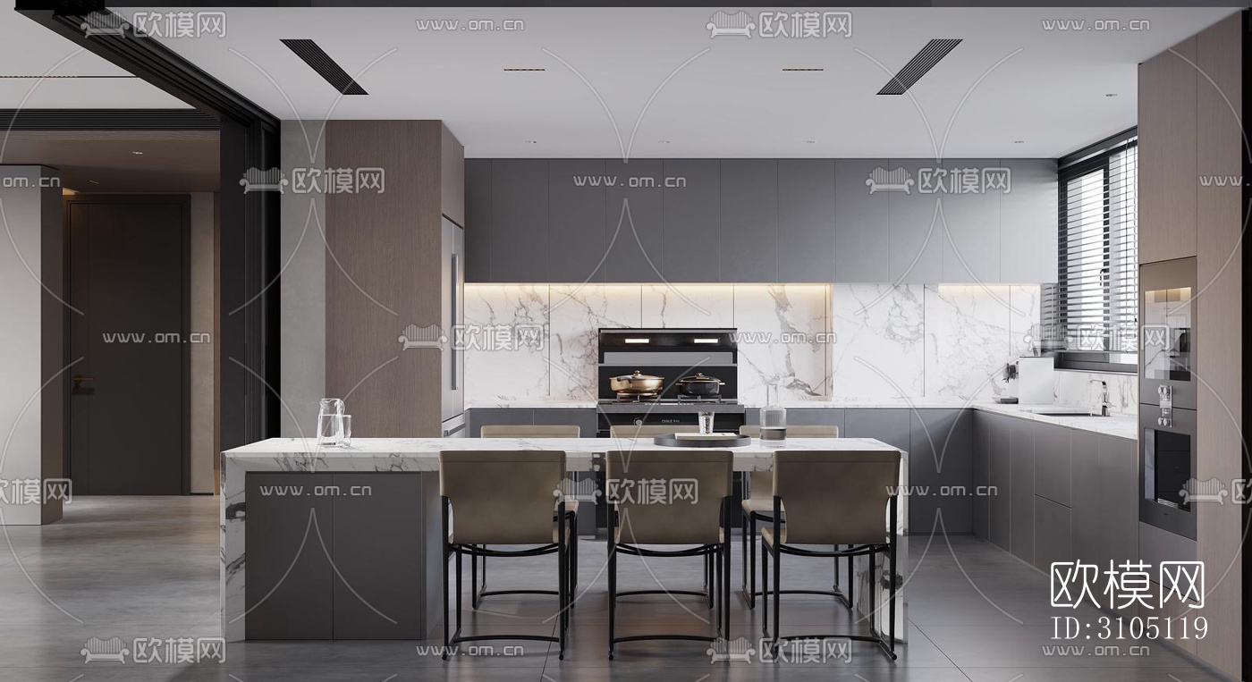 现代平层效果图下载（渲染图8）