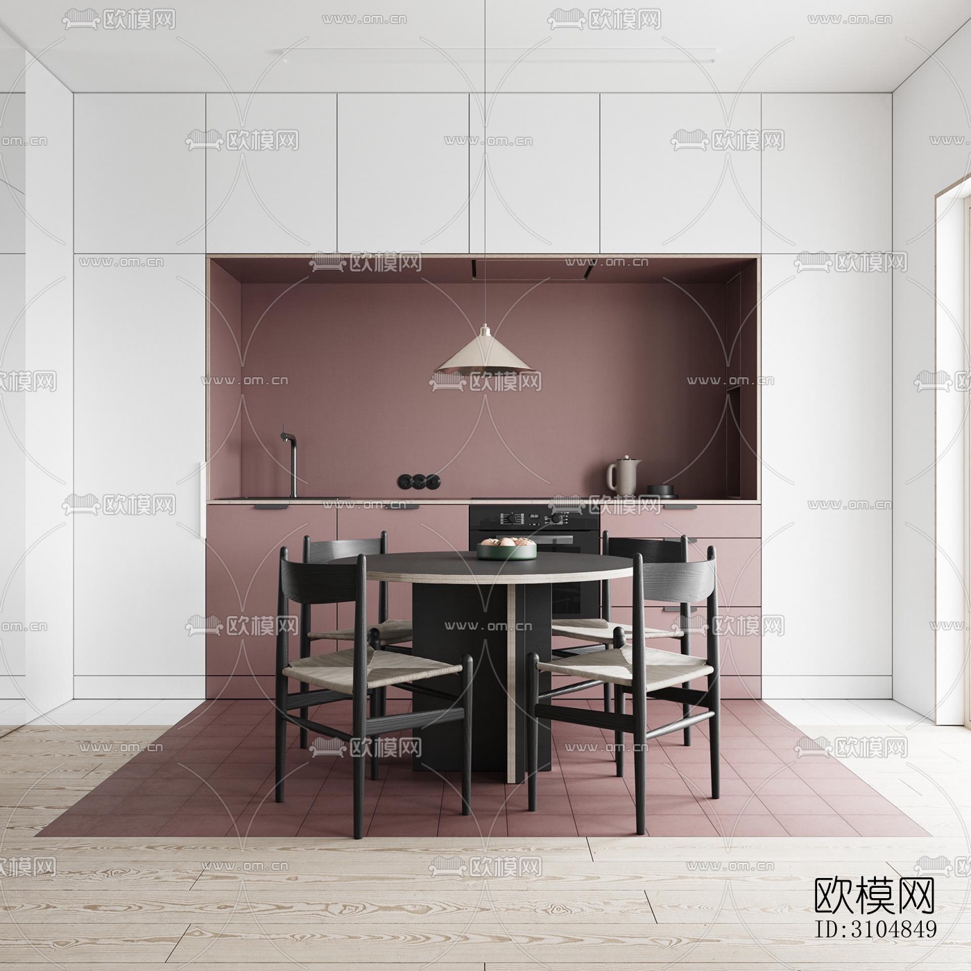 北欧厨房效果图下载（渲染图2）