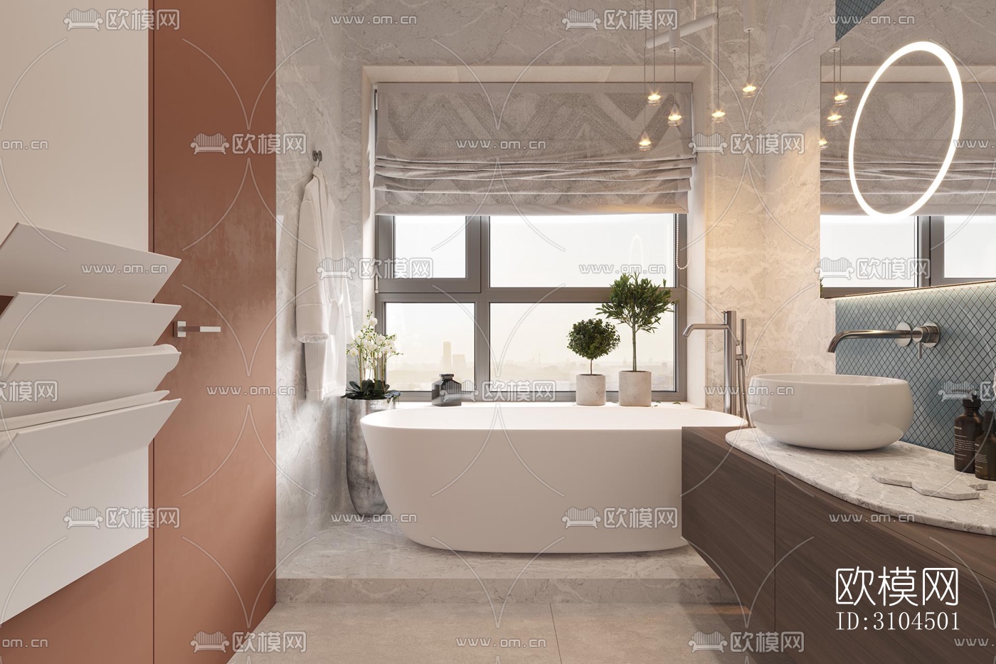 北欧卫生间效果图下载（渲染图2）