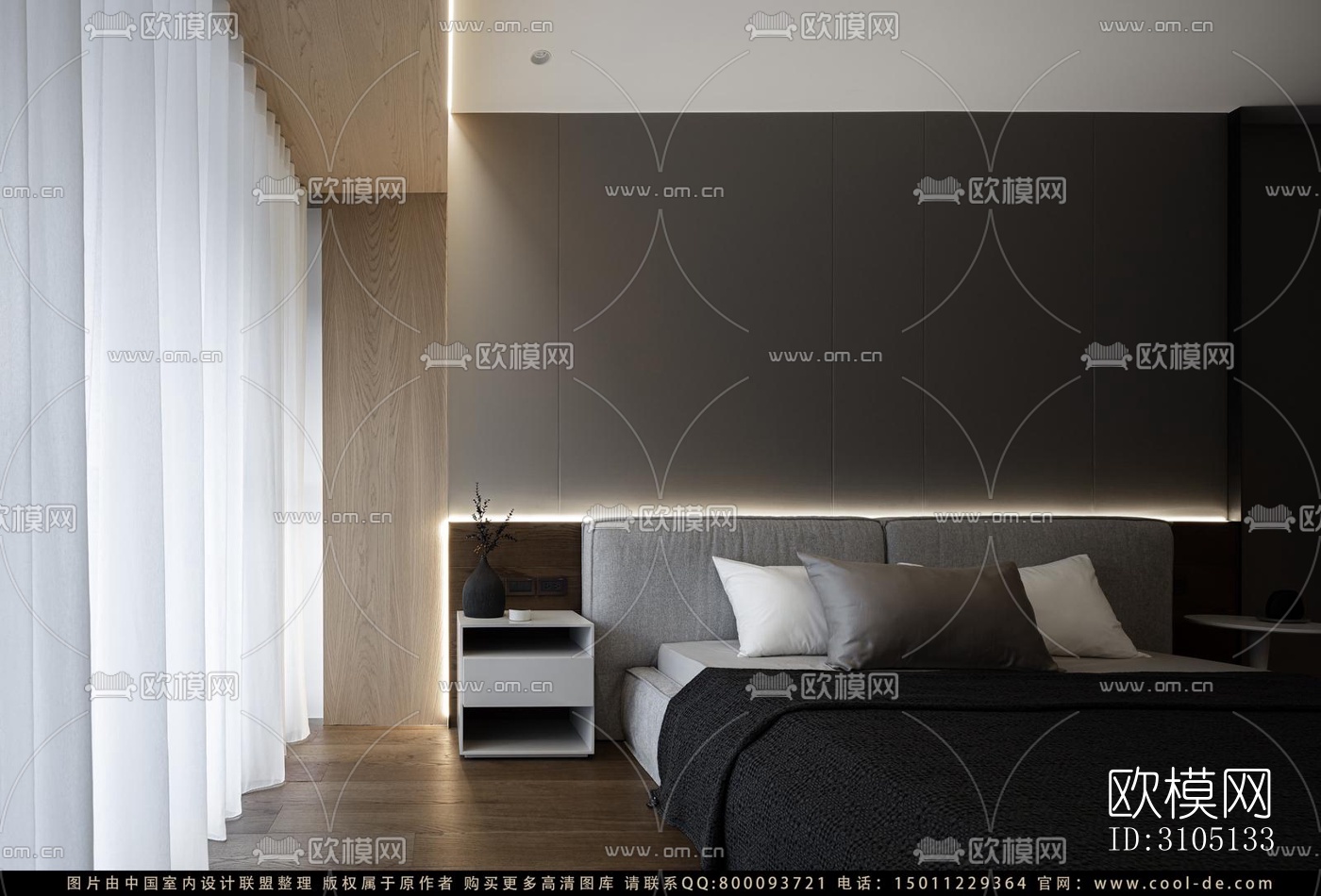 现代平层效果图下载（渲染图1）