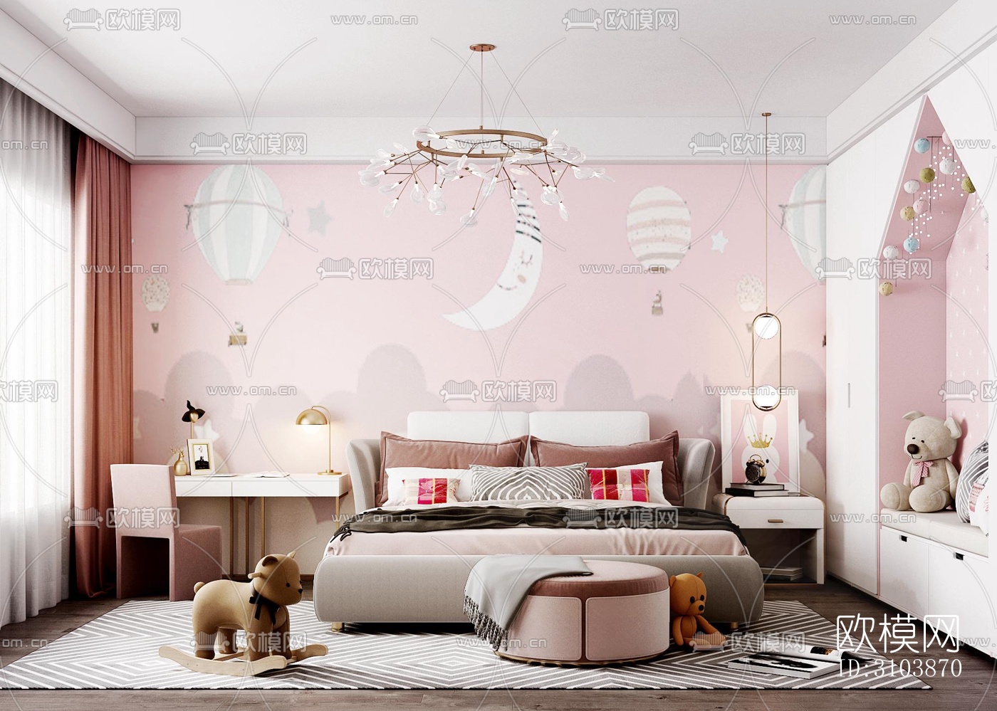 北欧儿童房效果图下载（渲染图5）