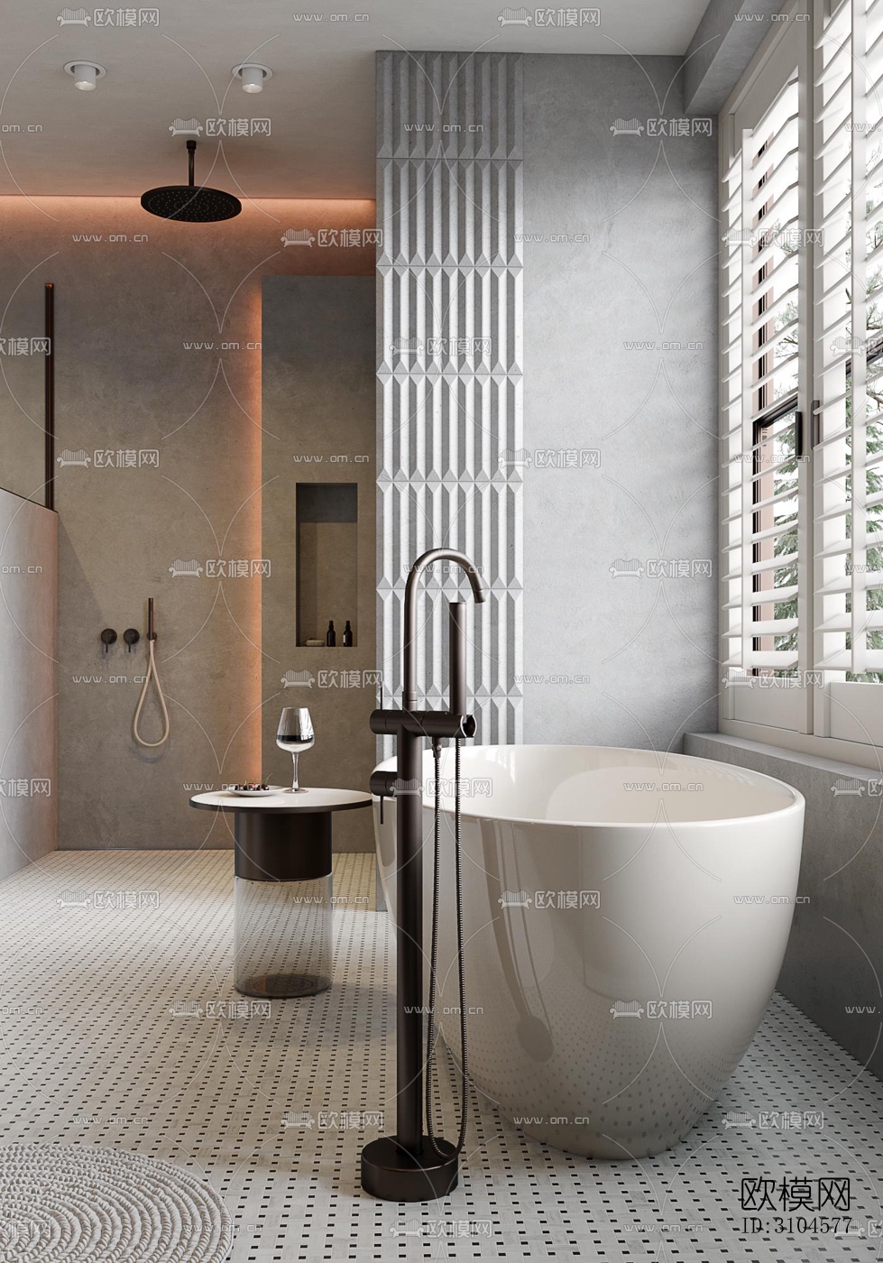 法式卫生间效果图下载（渲染图2）