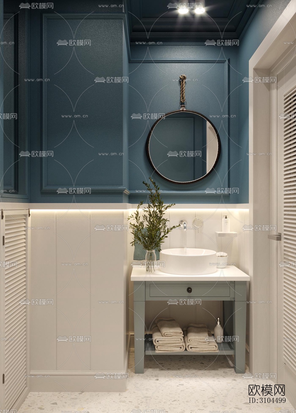 北欧卫生间效果图下载（渲染图2）