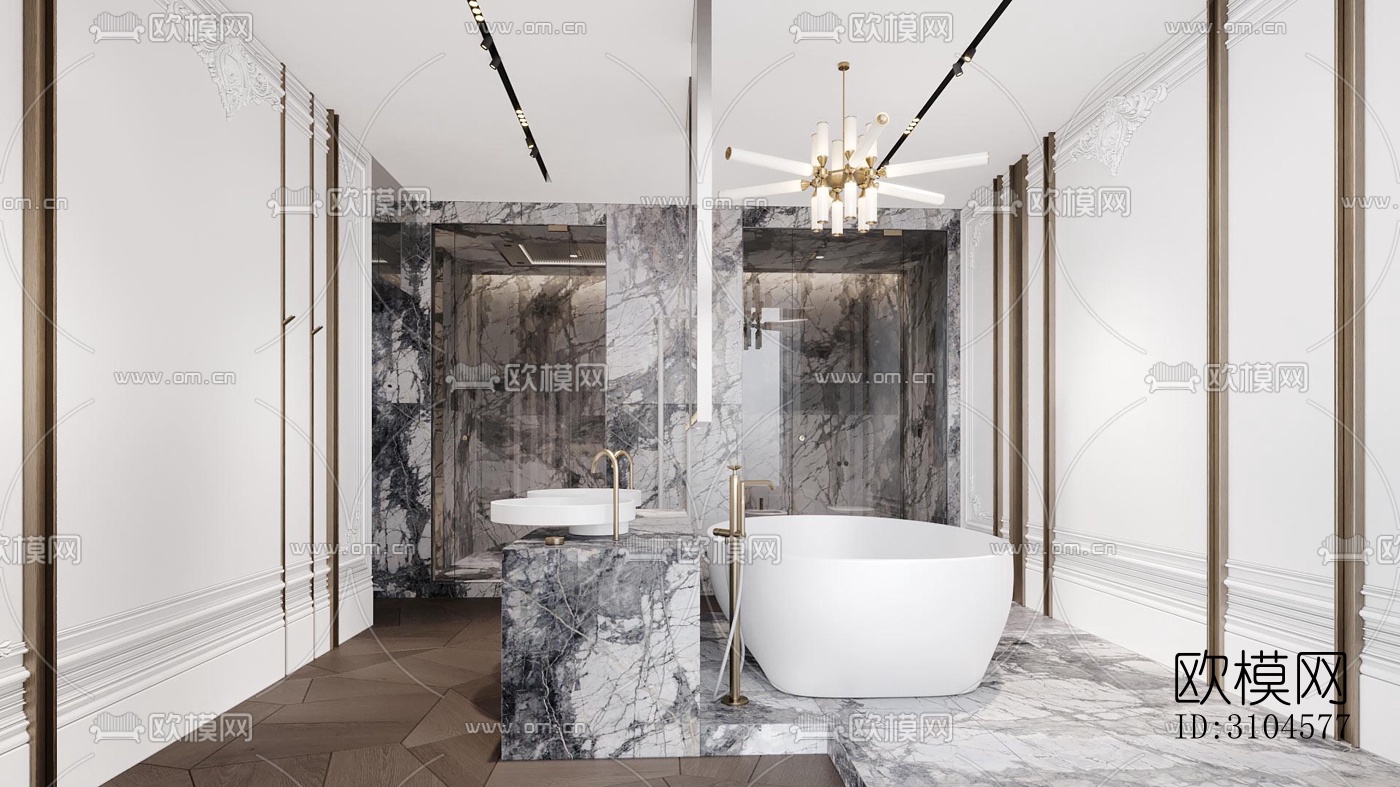 法式卫生间效果图下载（渲染图5）