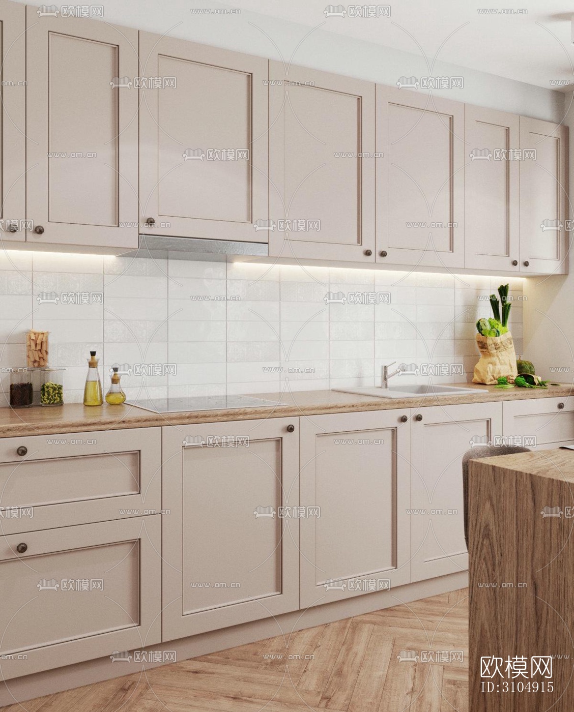 欧式厨房效果图下载（渲染图5）