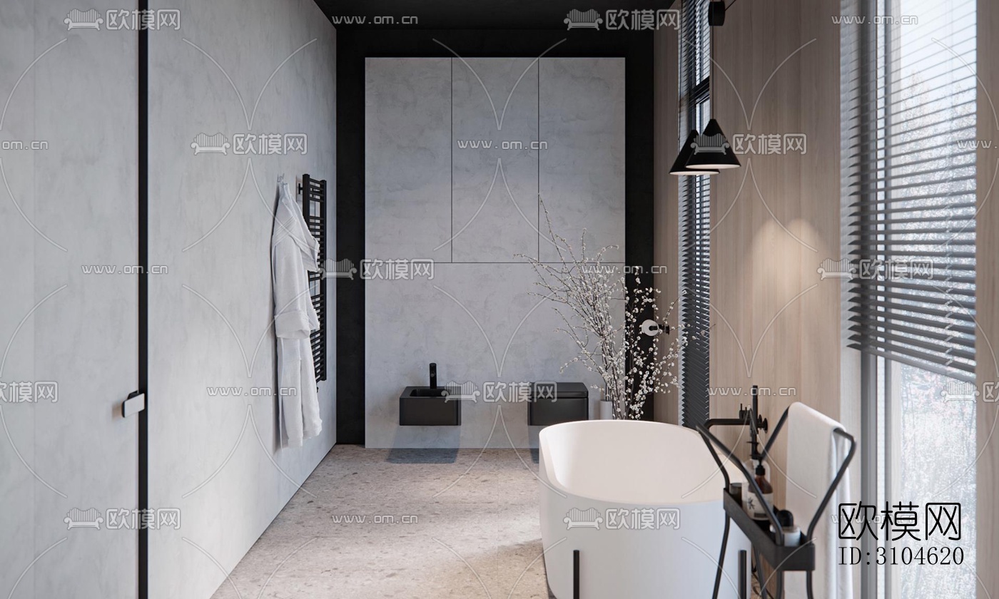 现代卫生间效果图下载（渲染图4）