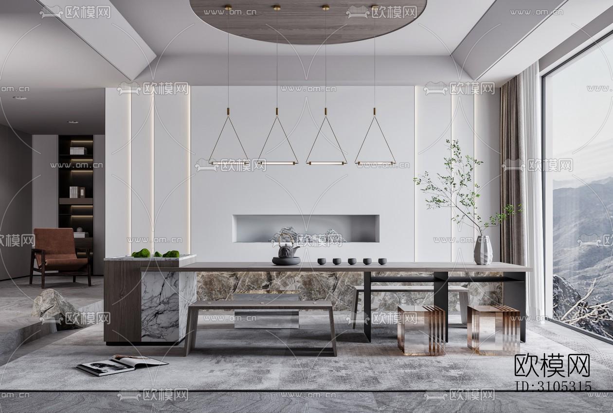 现代茶室效果图下载（渲染图4）