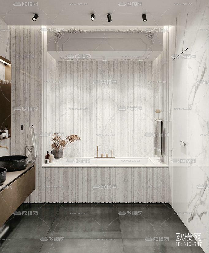 美式卫生间效果图下载（渲染图4）