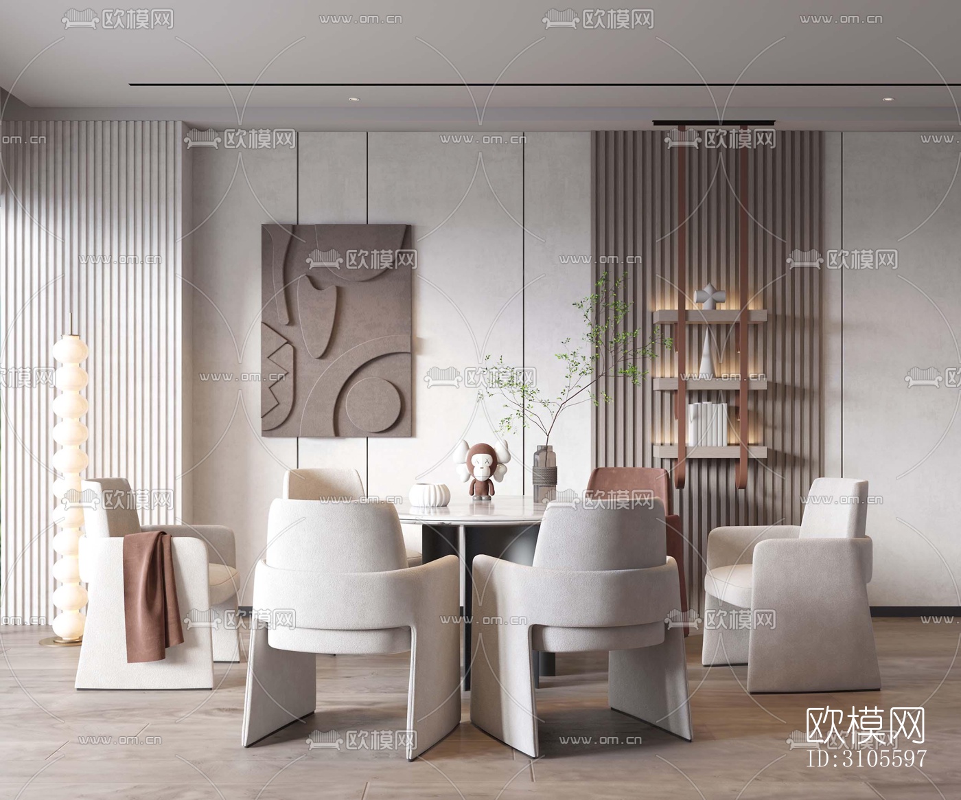 现代餐厅效果图下载（渲染图2）