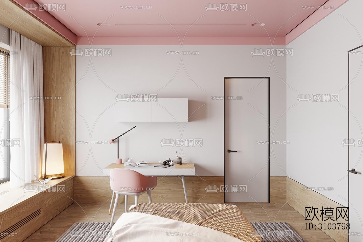 北欧儿童房效果图下载（渲染图1）