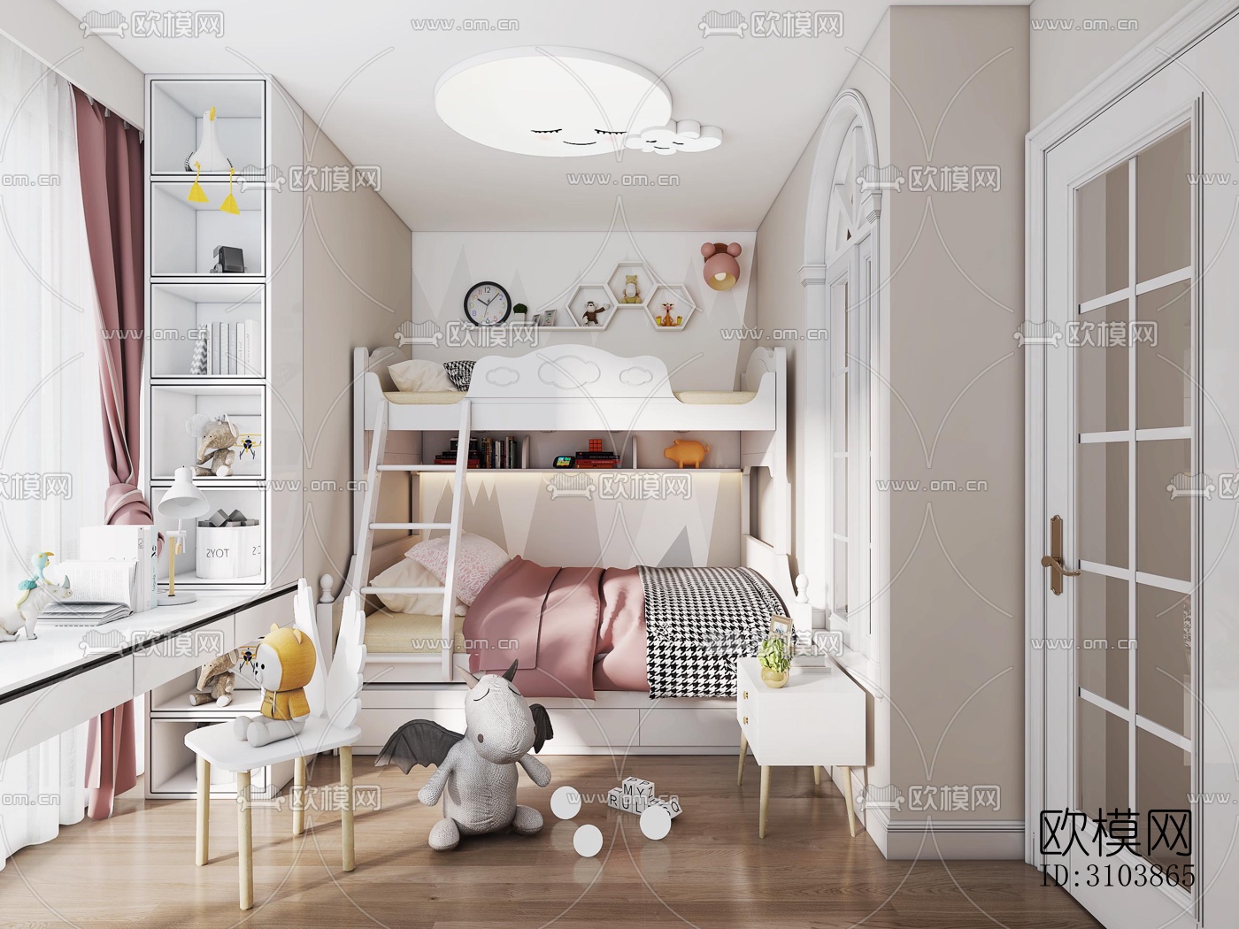 北欧儿童房效果图下载（渲染图3）