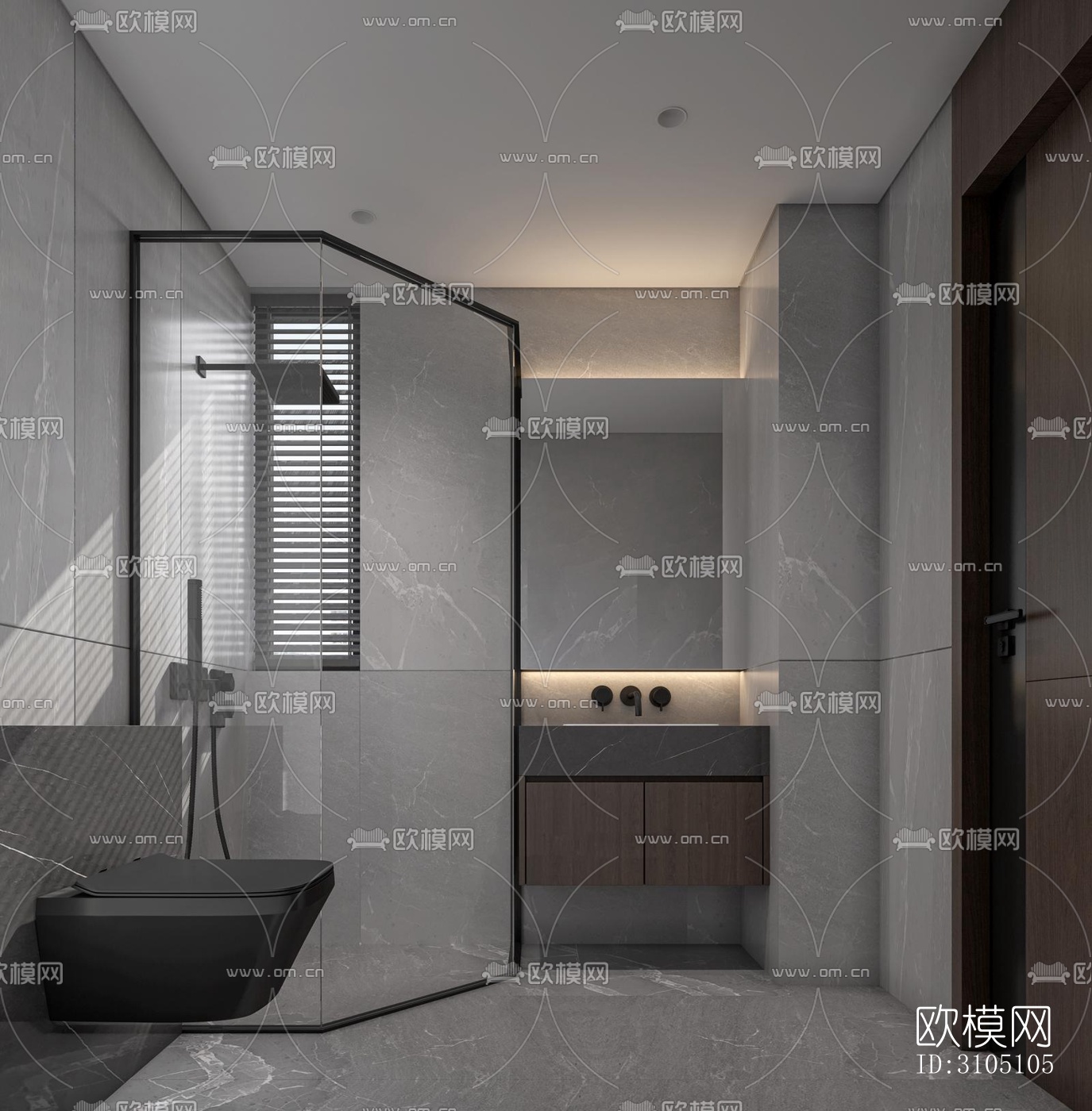 新中式平层效果图下载（渲染图4）