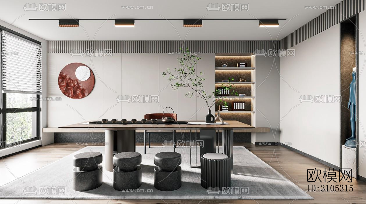 现代茶室效果图下载（渲染图5）