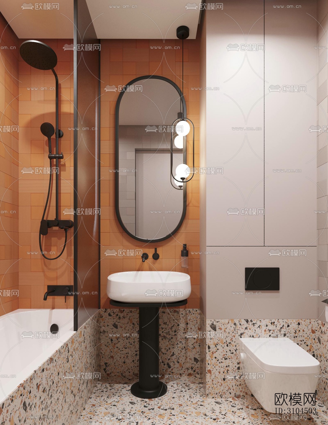 北欧卫生间效果图下载（渲染图4）