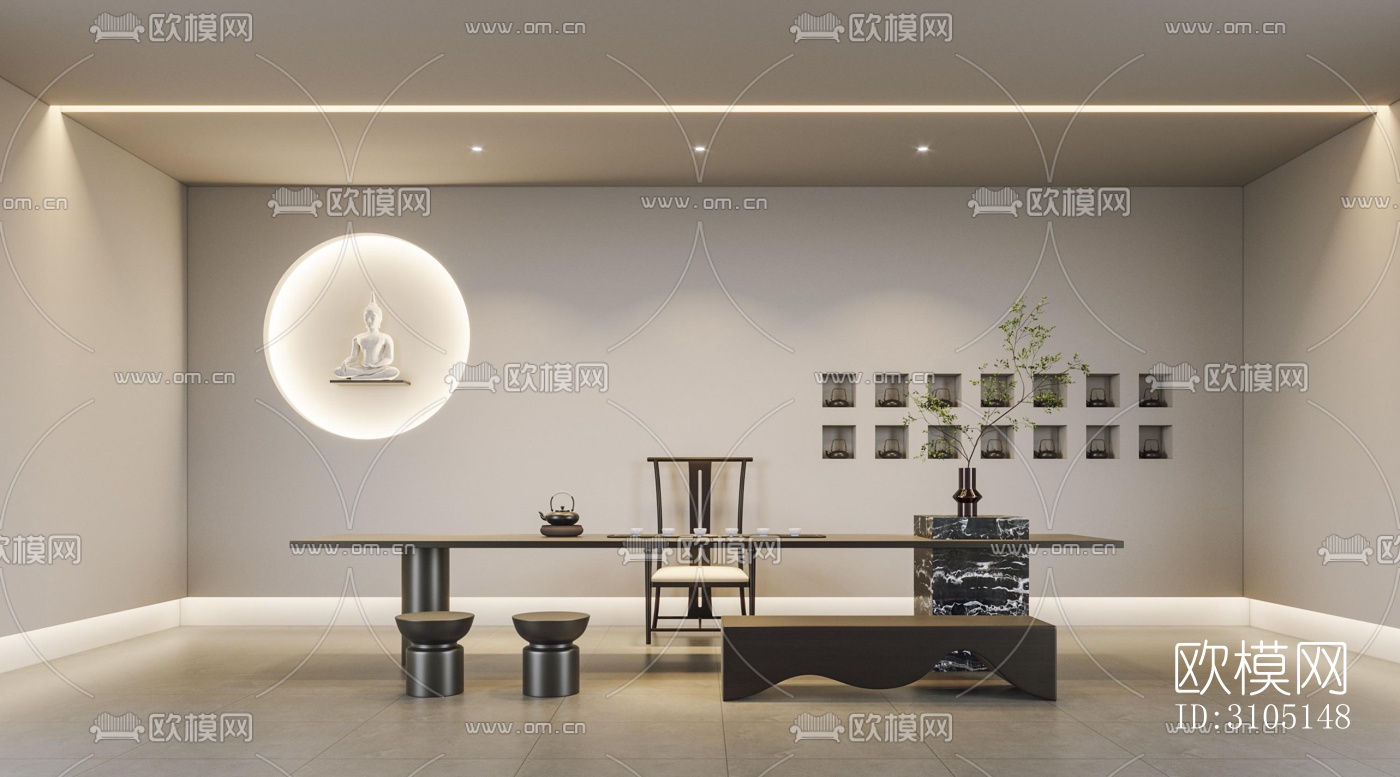 侘寂茶室效果图下载（渲染图5）