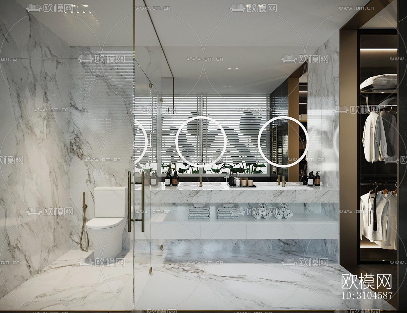 现代卫生间效果图下载（渲染图4）