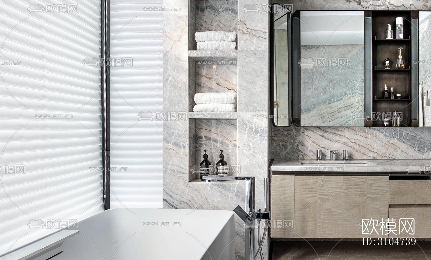 现代卫生间效果图下载（渲染图2）