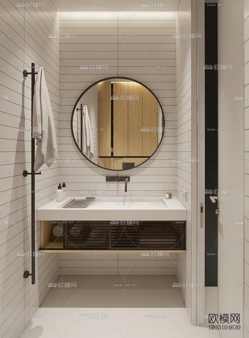 现代卫生间效果图下载（渲染图3）
