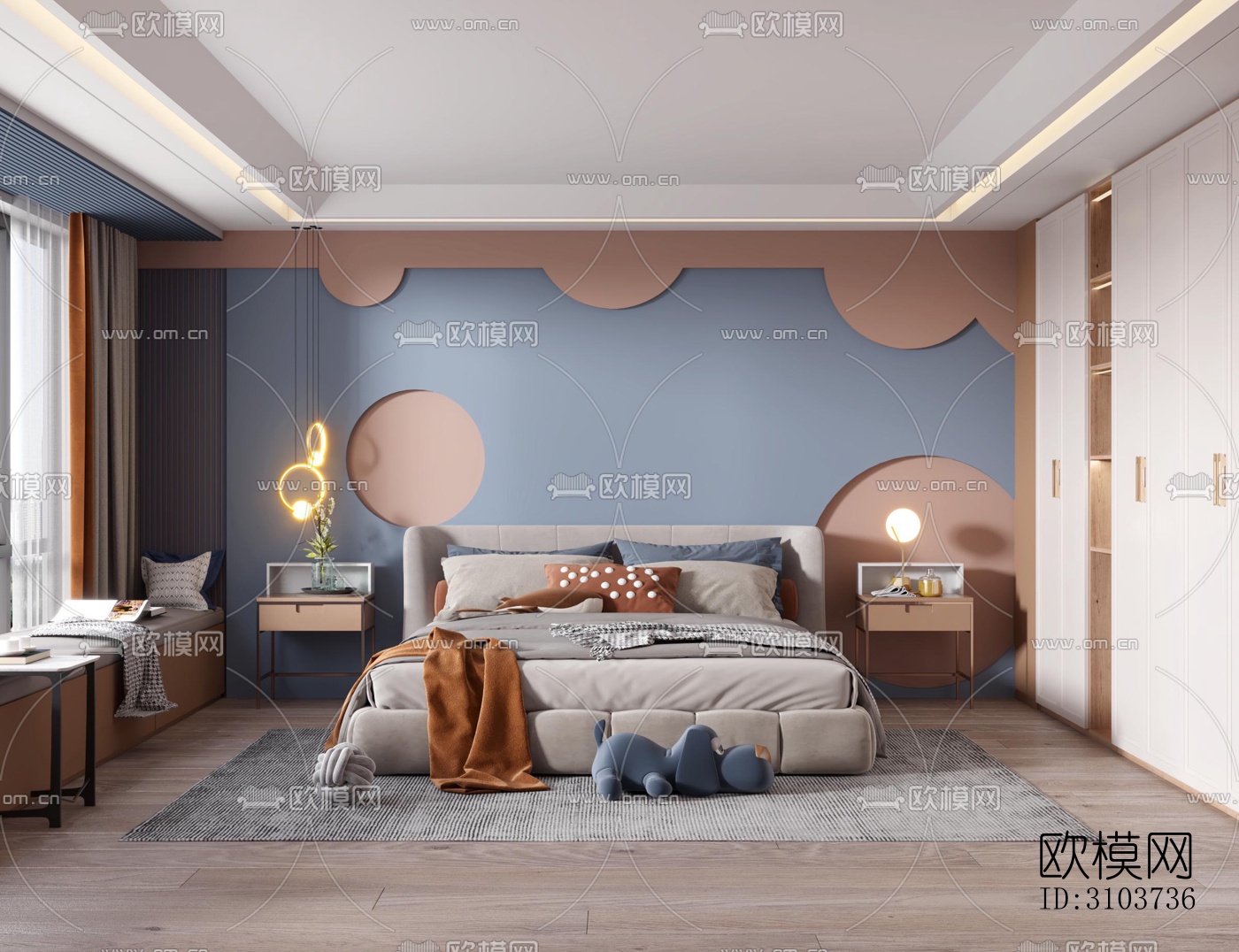 北欧儿童房效果图下载（渲染图3）