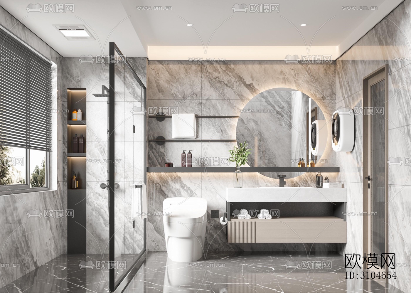 现代卫生间效果图下载（渲染图5）