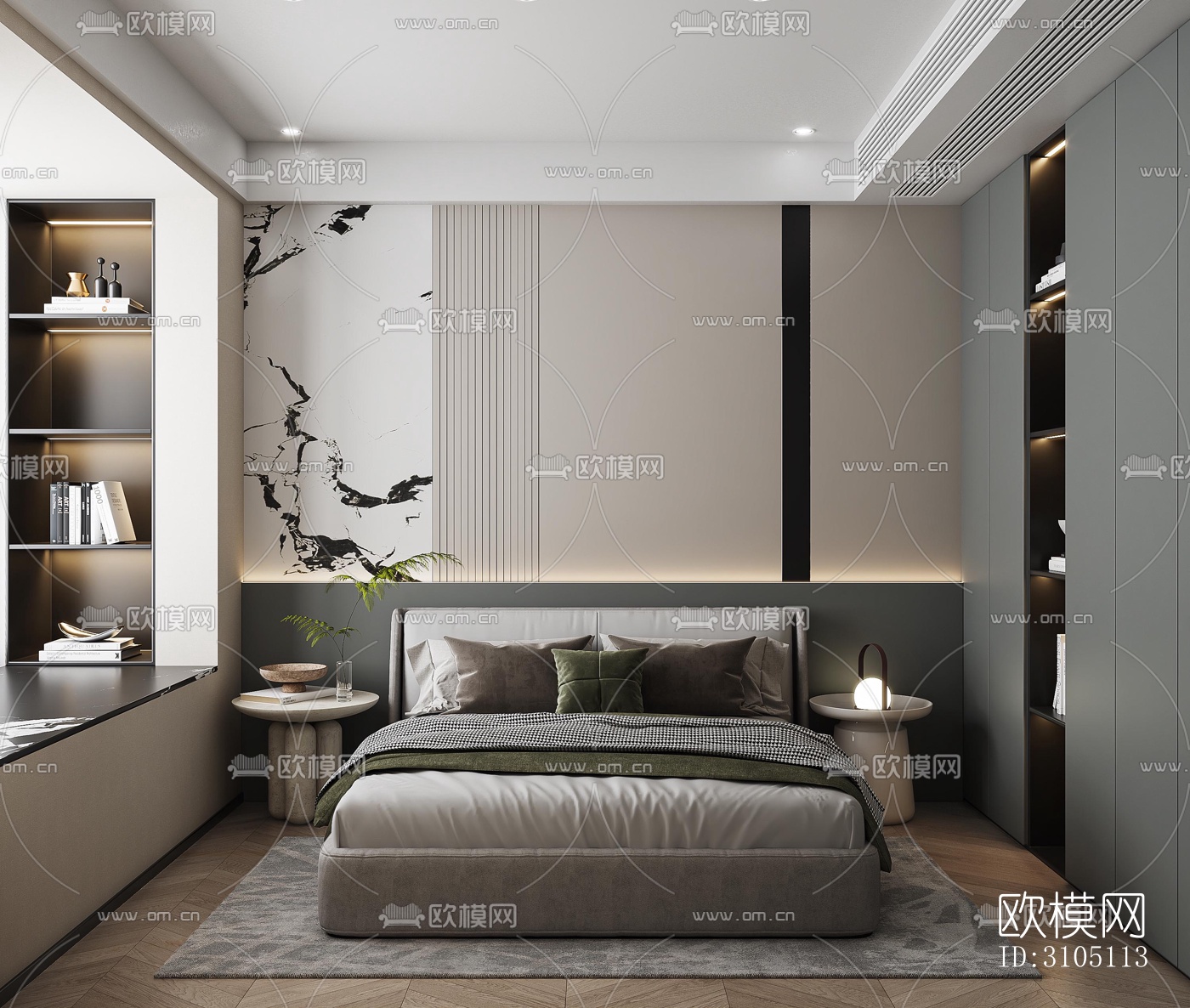 现代平层效果图下载（渲染图4）