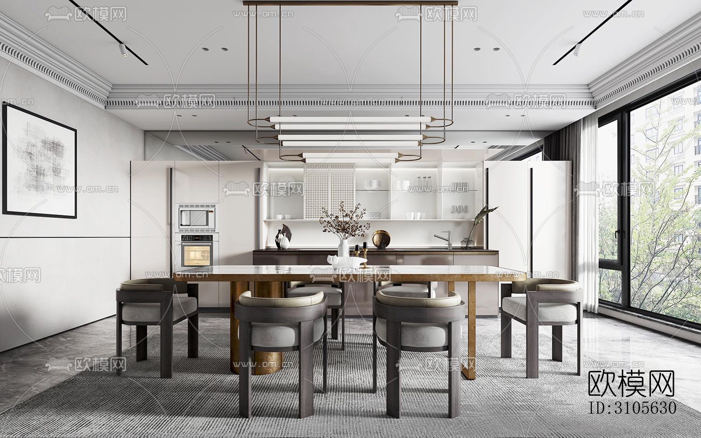 现代餐厅效果图下载（渲染图4）