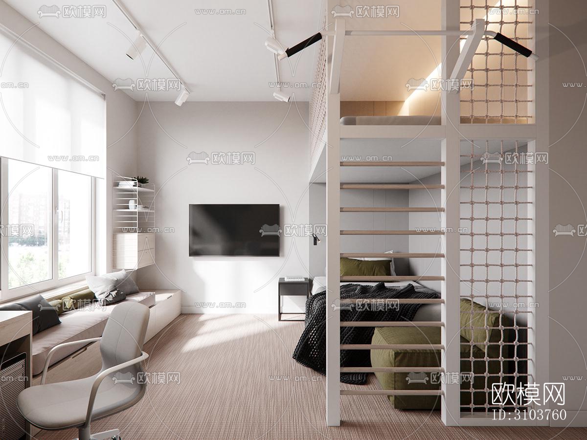 北欧儿童房效果图下载（渲染图3）